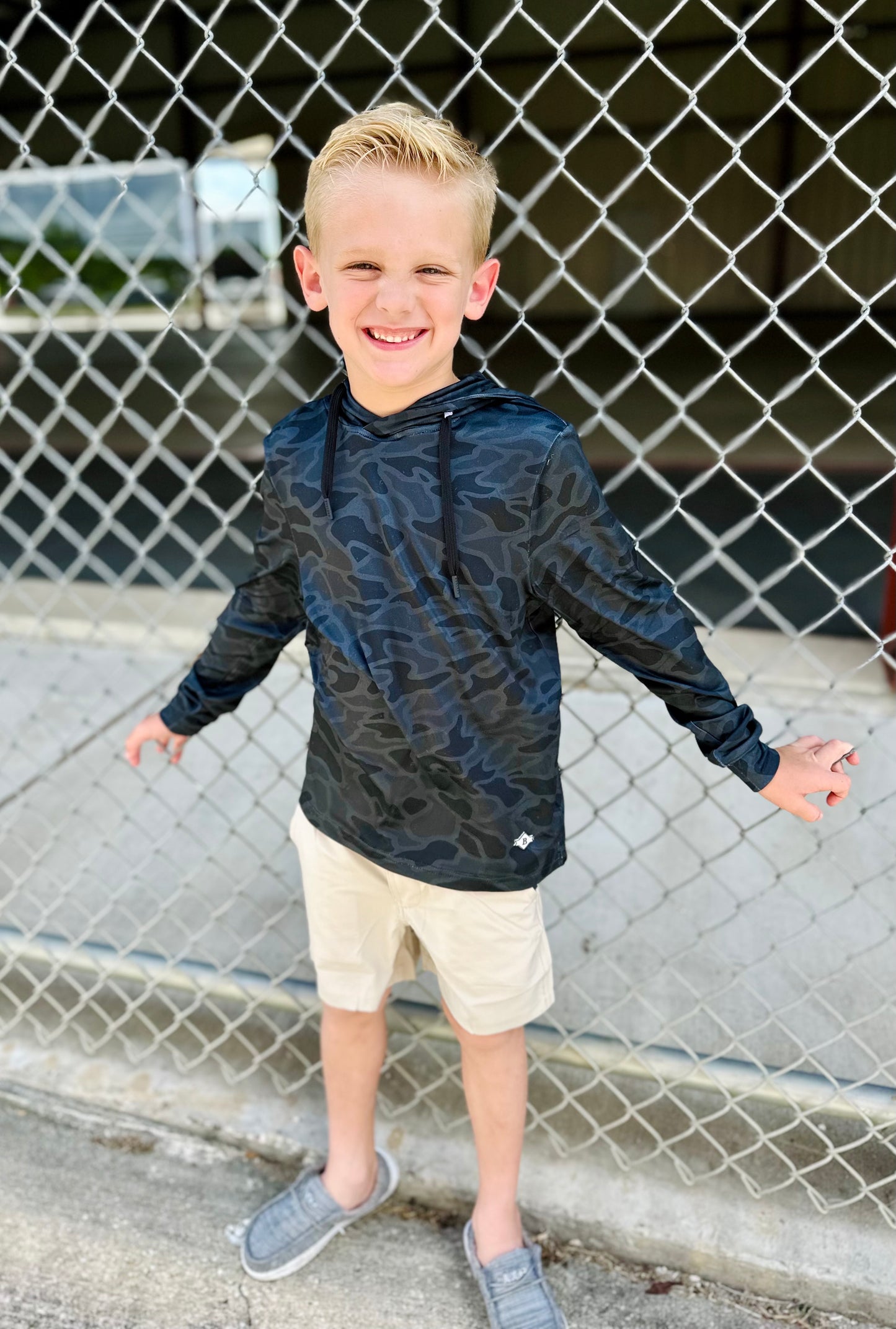 Burlebo Youth Performance Hoodie - Black Camouflage