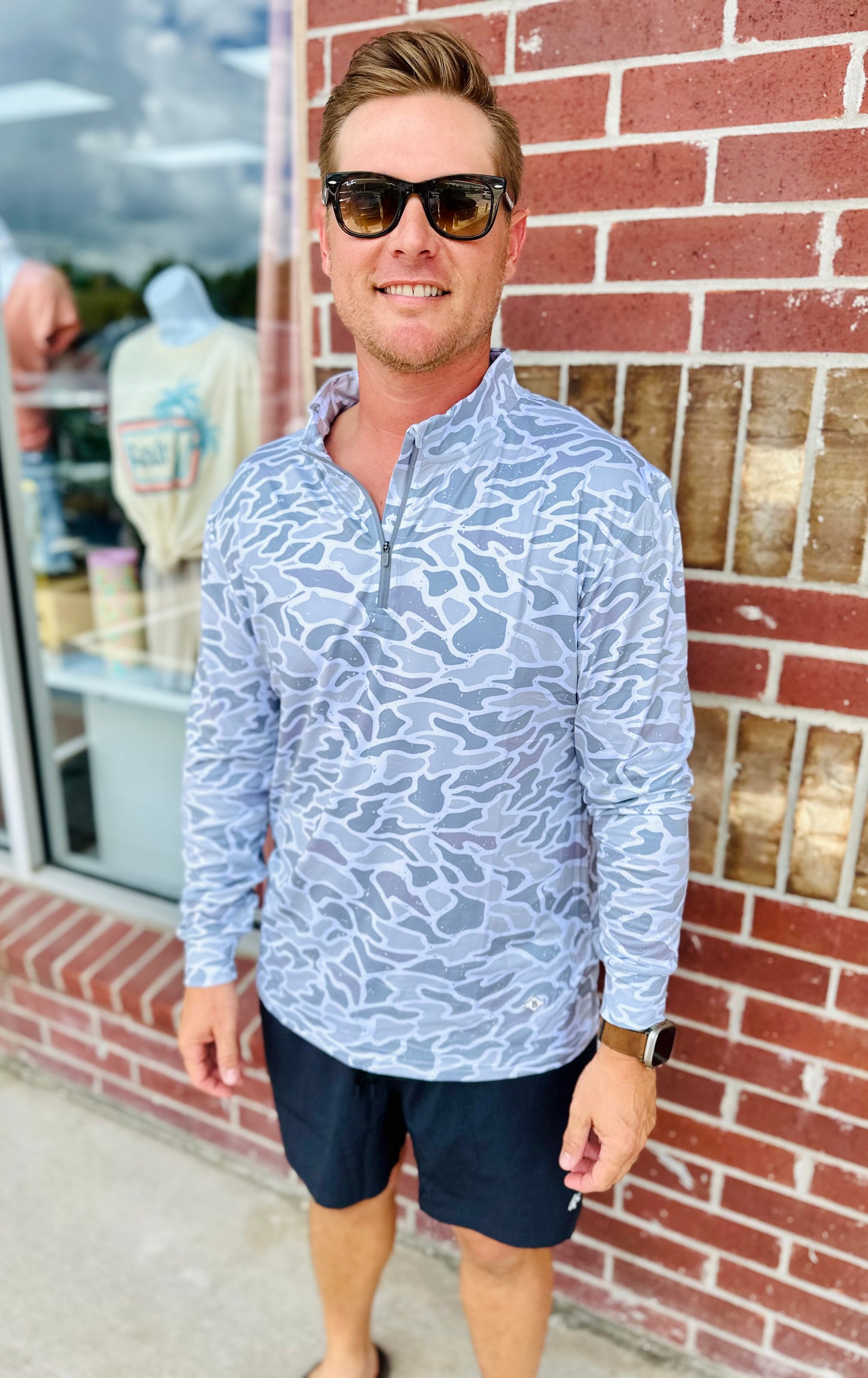 Burlebo Performance Quarter Zip-White Camo