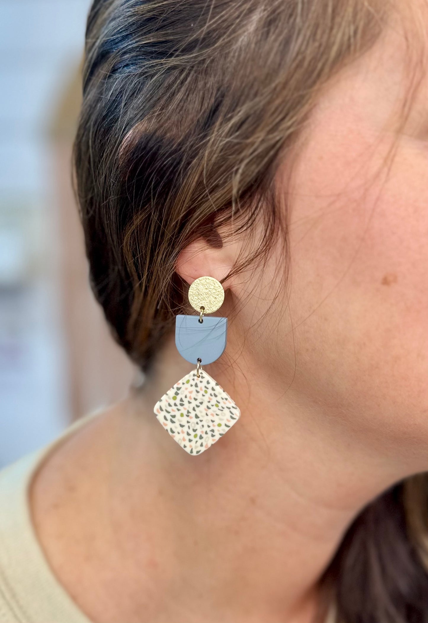 Confetti Drop Clay Earrings