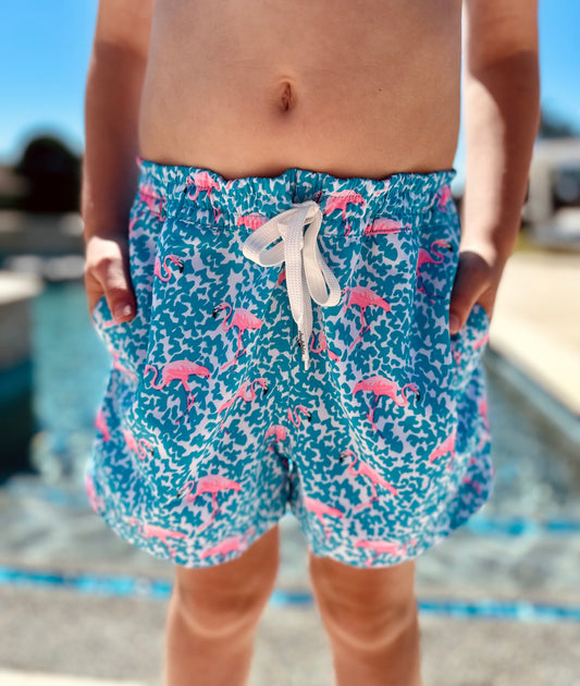 Chubbies YOUTH The Domingos Are For Flamingos Swim Trunk
