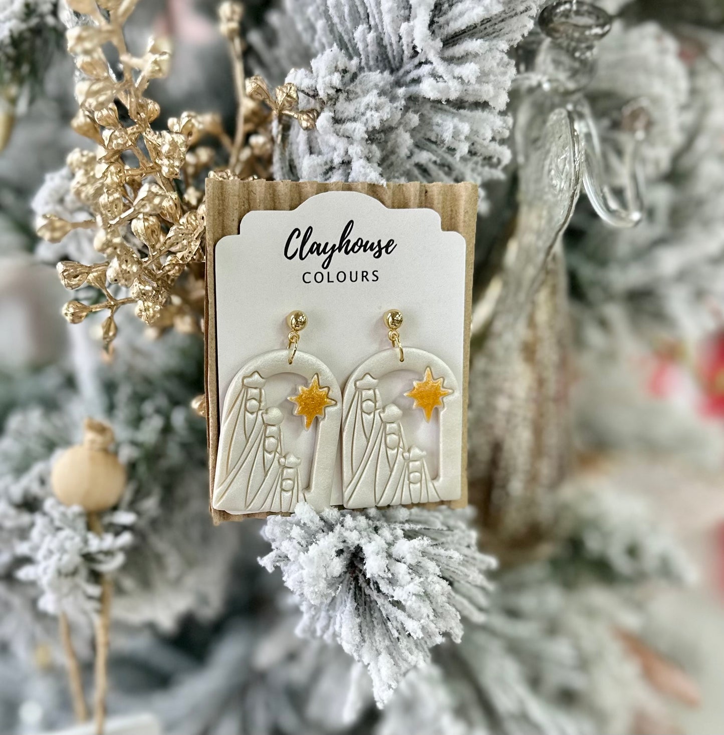 Three Wise Men Clay Earrings