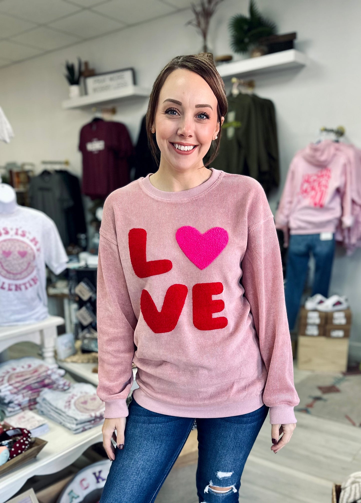 Love Pink Corded Sweatshirt