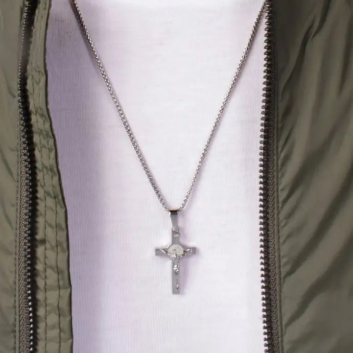 Stainless Steel Crucifix Pendant Necklace
