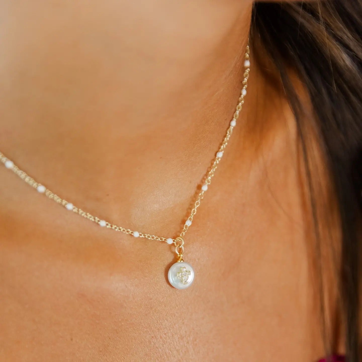 Enamel Cross Necklace