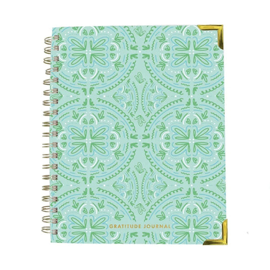 Green & Blue Spiral Gratitude Journal