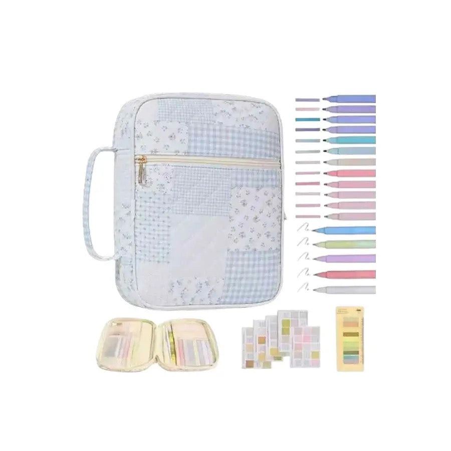 Blue Patchwork Bible Cover