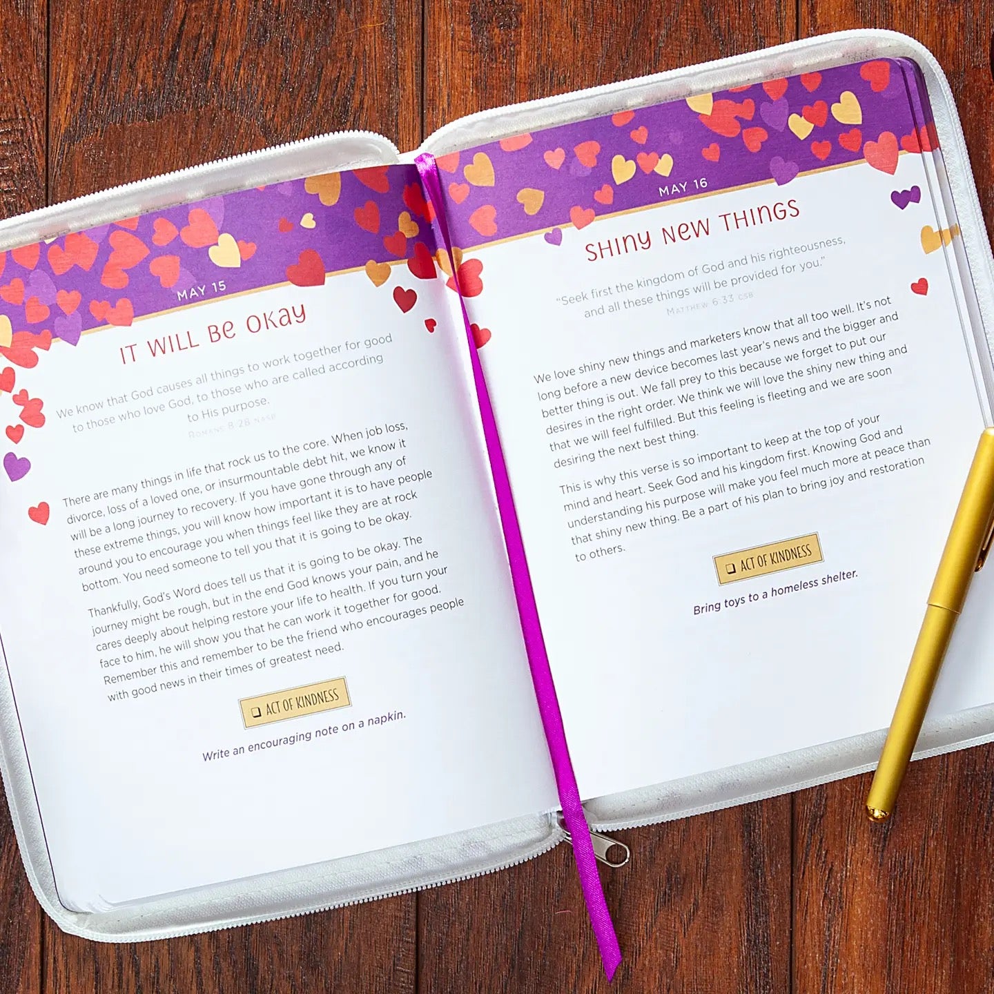 365 Days of Kindness Zippered Devotional