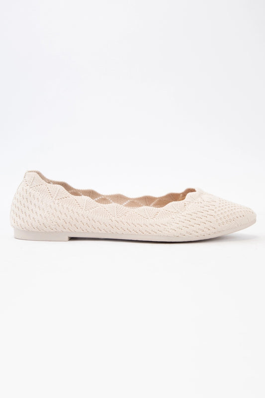 Taupe Kosta Scallop Crochet Flats