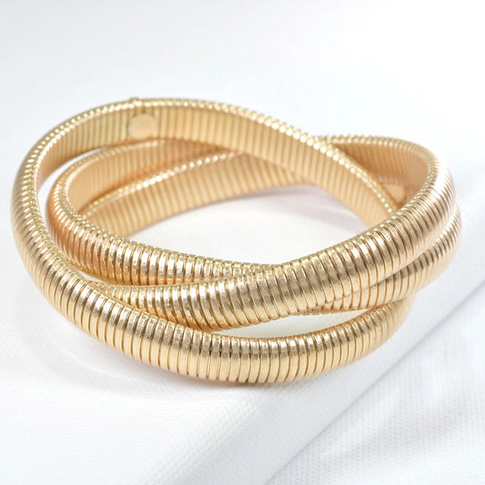 3 Row Infinity Bracelet Gold