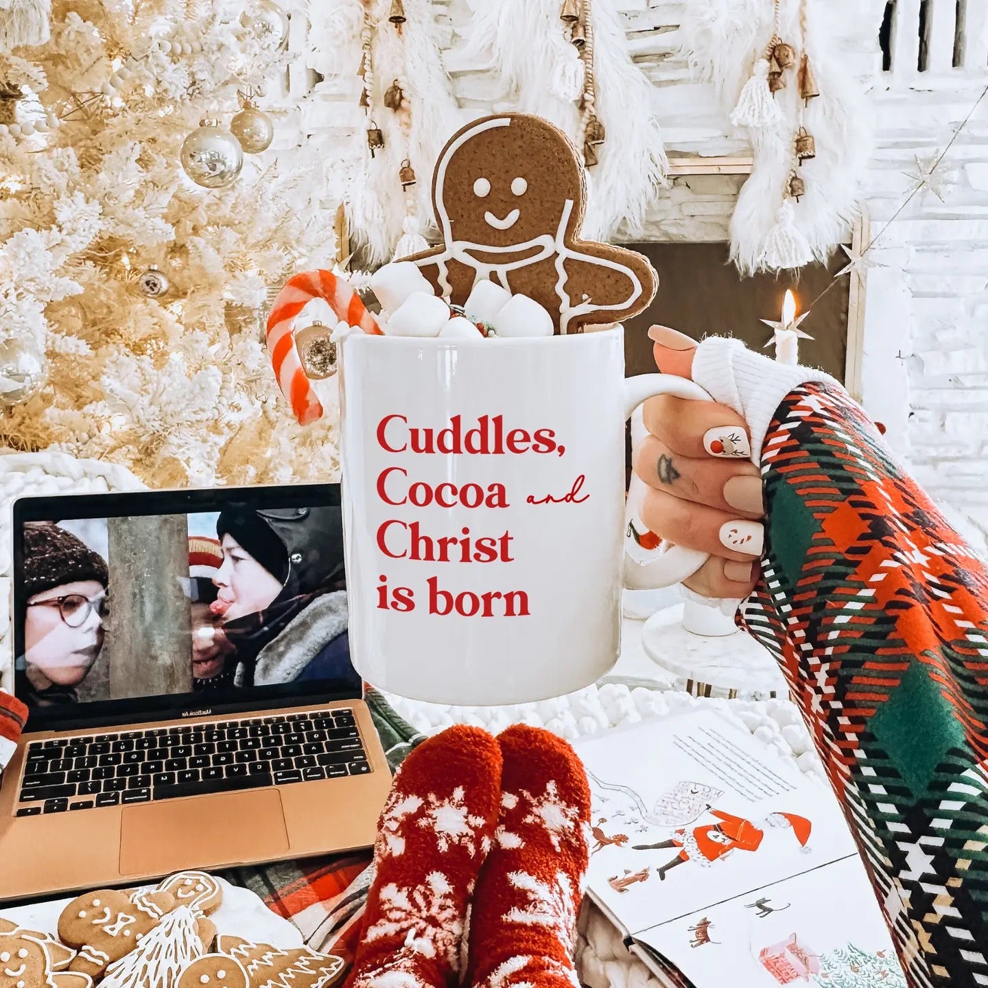 Cuddles, Cocoa & Christ is Born Mug