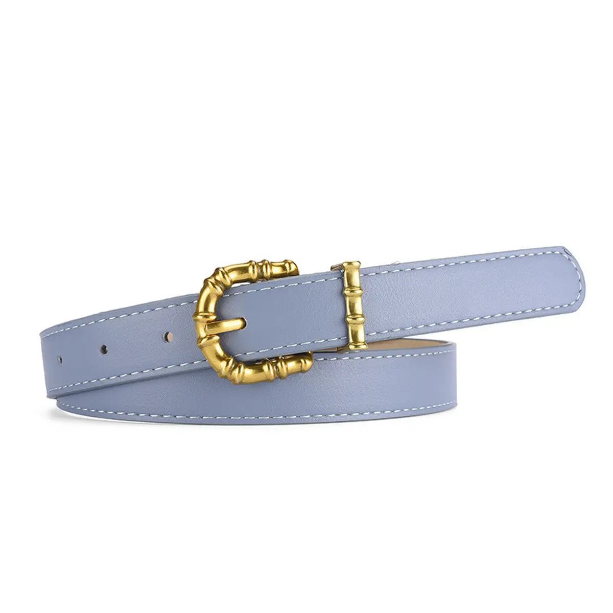 Sky Blue With Gold Hardware Belt