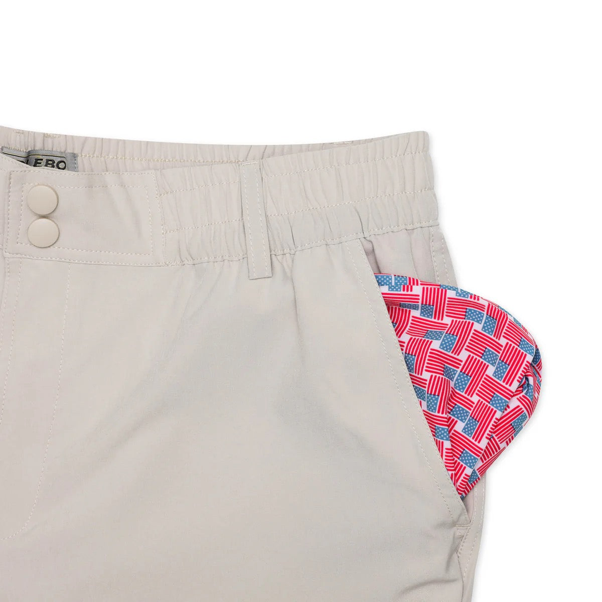 Burlebo Everyday Short Khaki - American Flag Pocket 7"