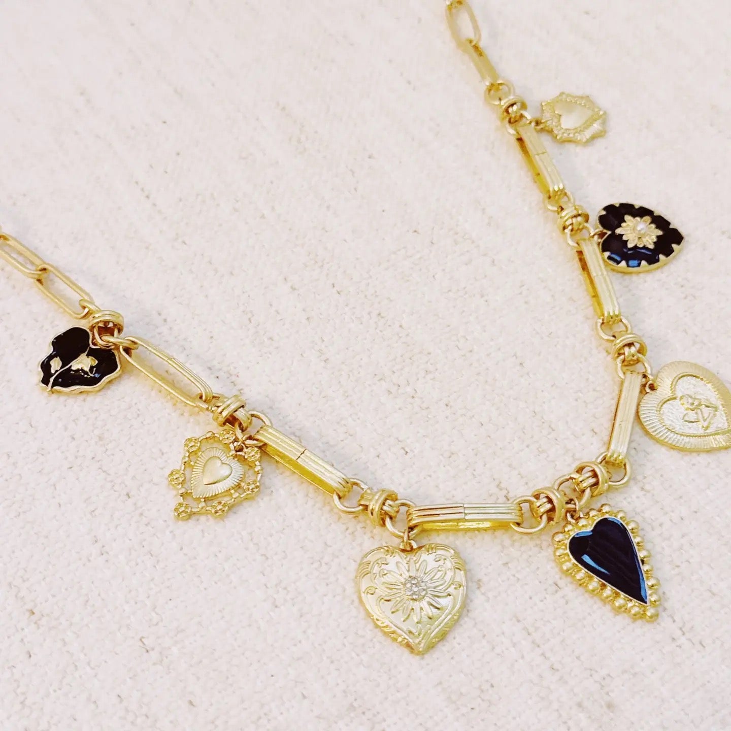 Mixed Heart Charm Necklace