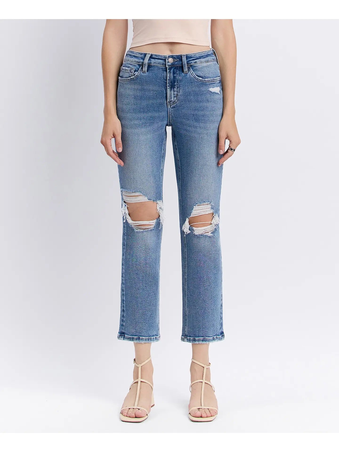 Lovervet High Rise Crop Straight Jeans