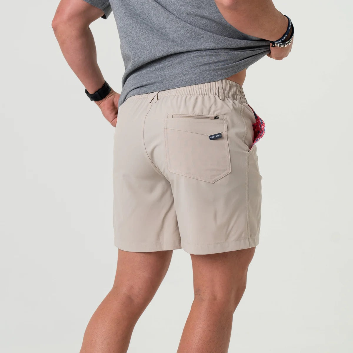Burlebo Everyday Short Khaki - American Flag Pocket 7"
