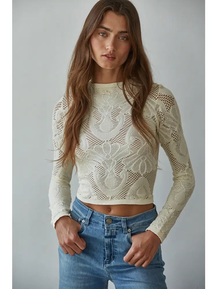 Knit Seamless Mock Neck Long Sleeve Top