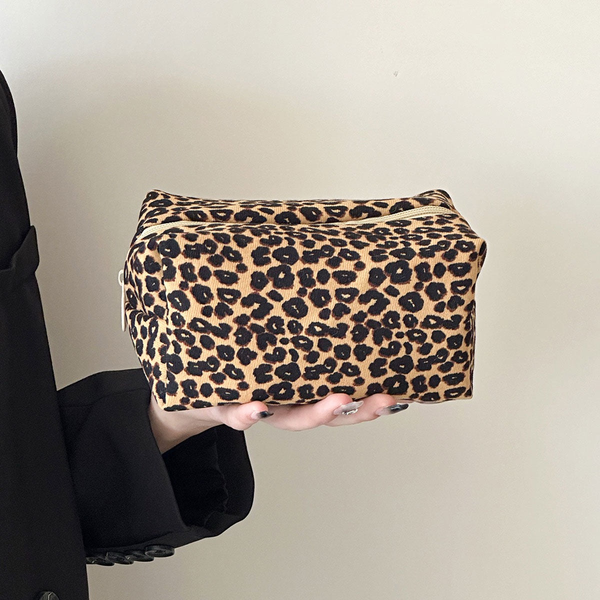 Leopard Canvas Small Makeup Pouch