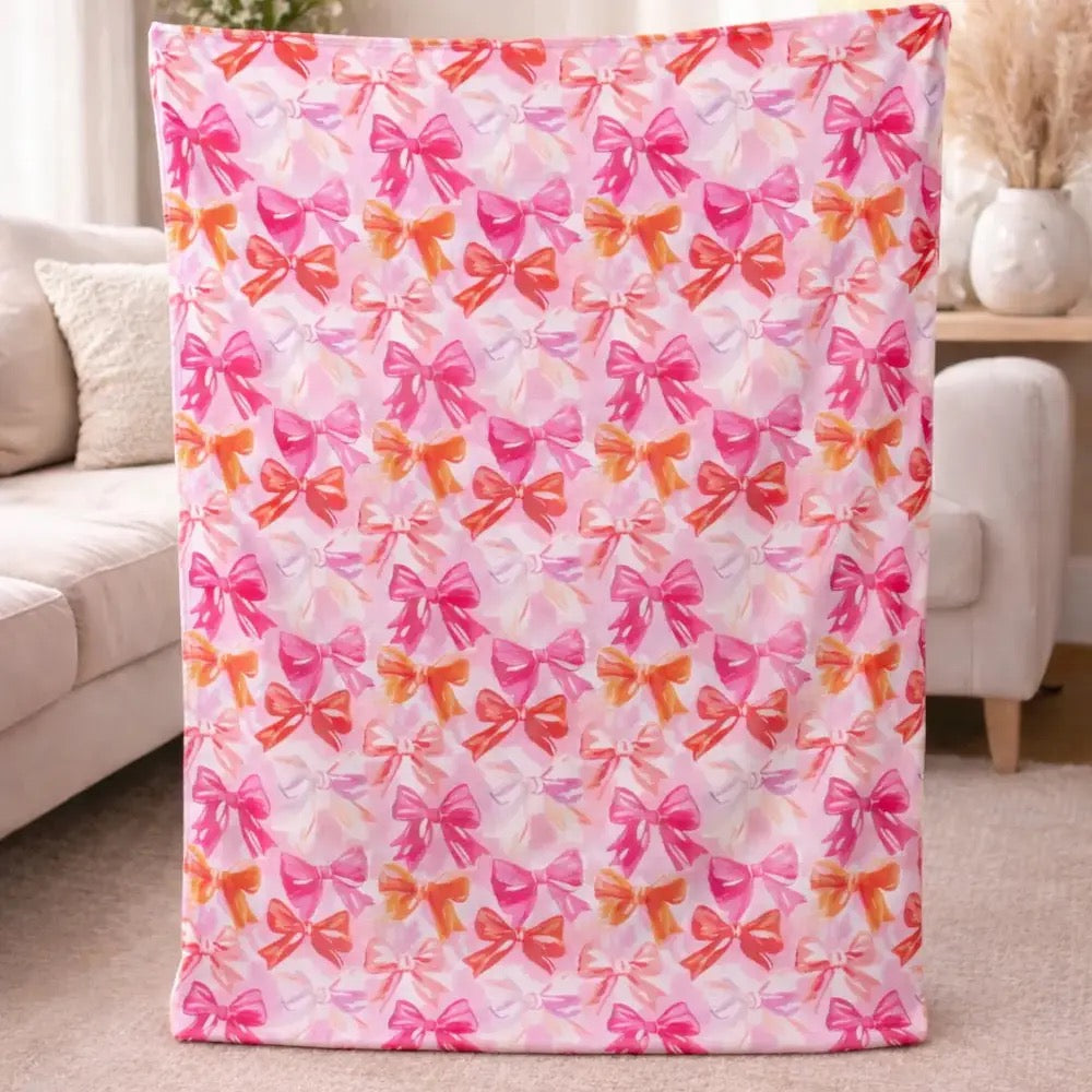 Luxe Fleece Blanket - Bows