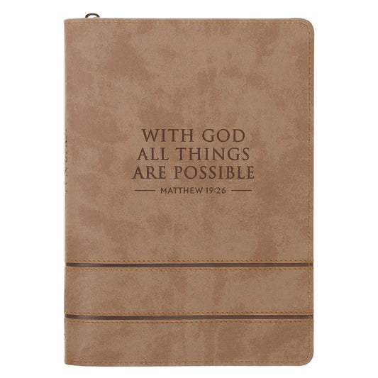 With God All Things Are Possible Zip Journal