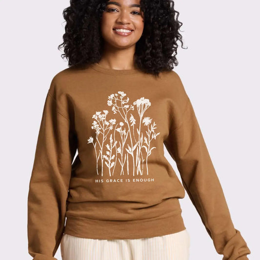 His Grace is Enough Wildflower Sweatshirt