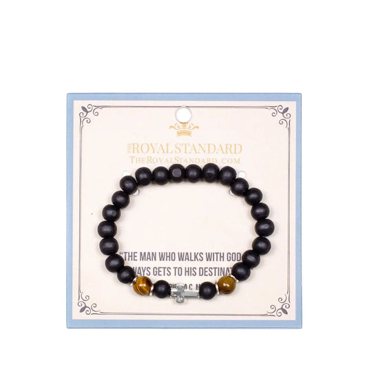 Men's Walk With God Beaded Bracelet 7.5"