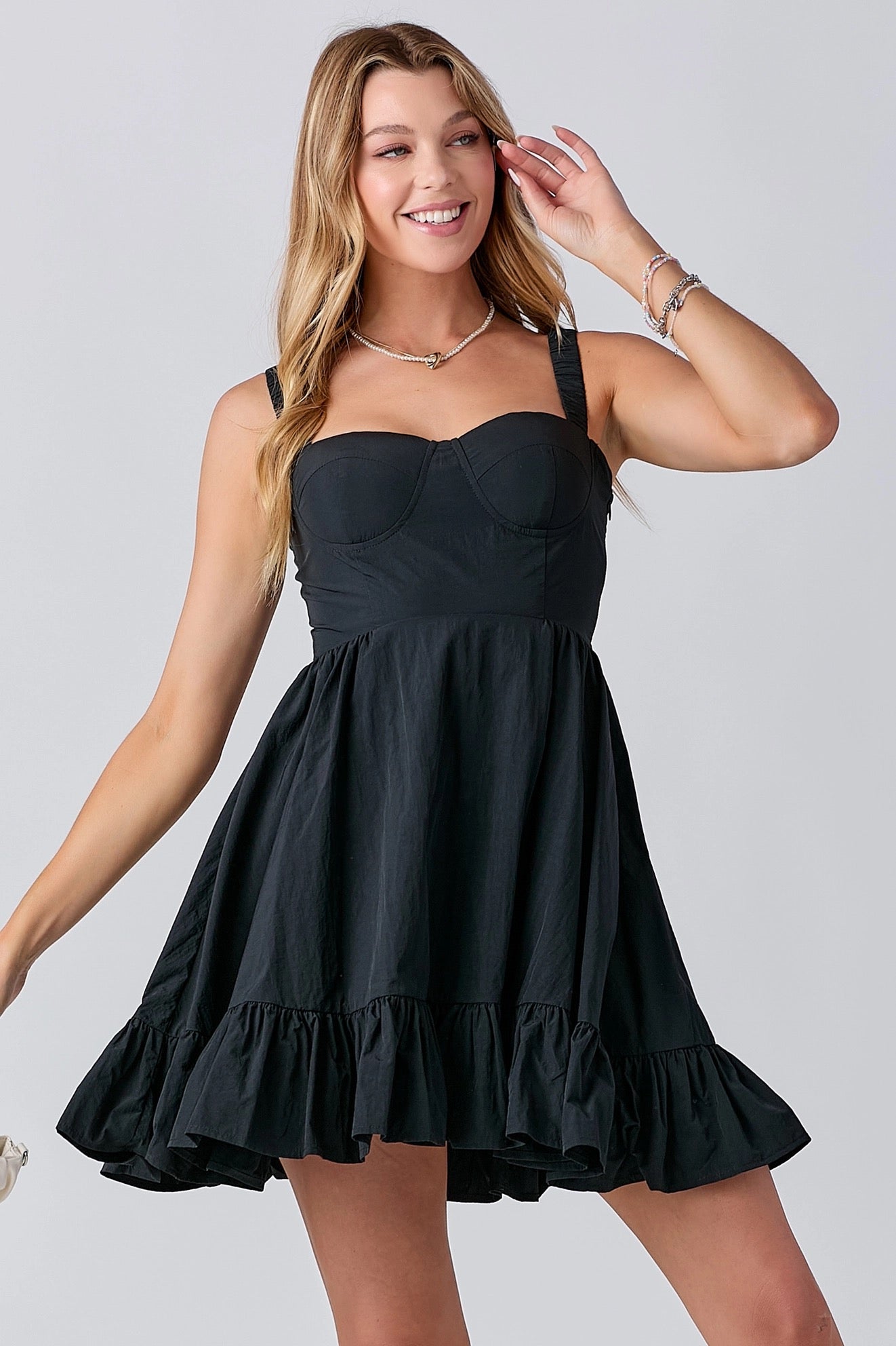 Black Tiered Mini Dress