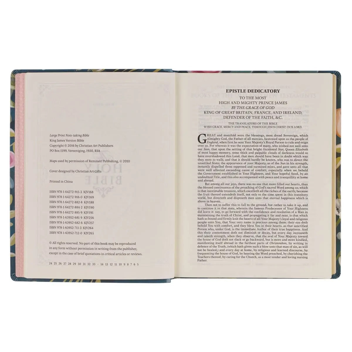 KJV Note Taking Bible Floral - Love The Lord