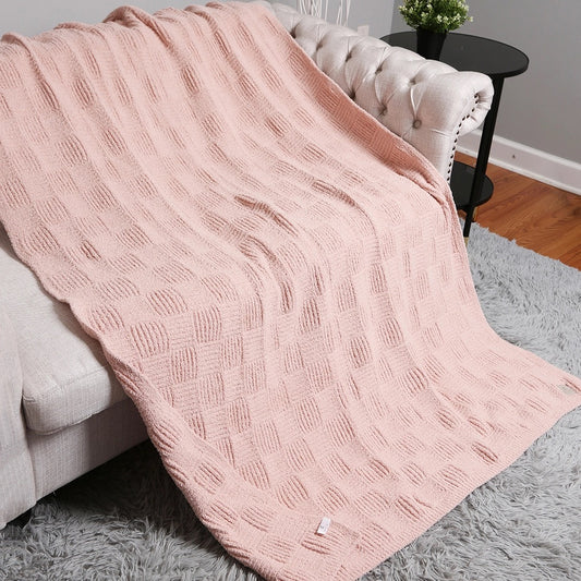 Solid Color Knit Throw Blanket