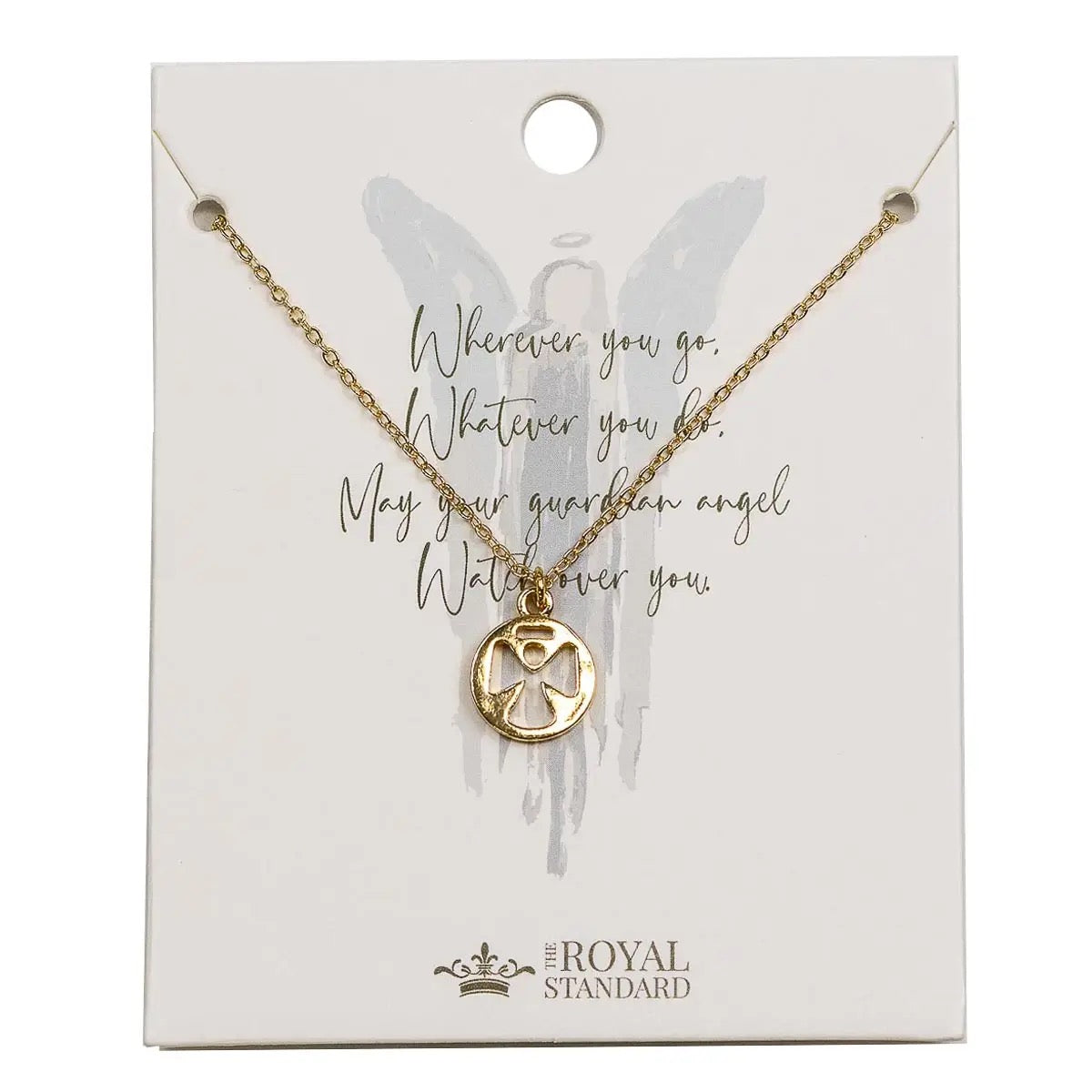 Guardian Angel Necklace 16" Gold