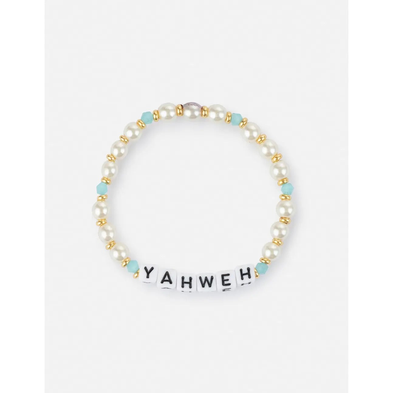 Yahweh Letter Block Pearl Bracelet