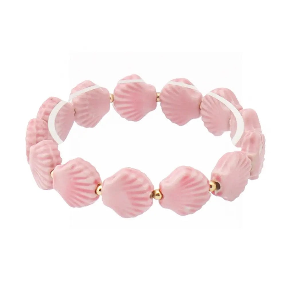 Ceramic Seashell Stretch Bracelet