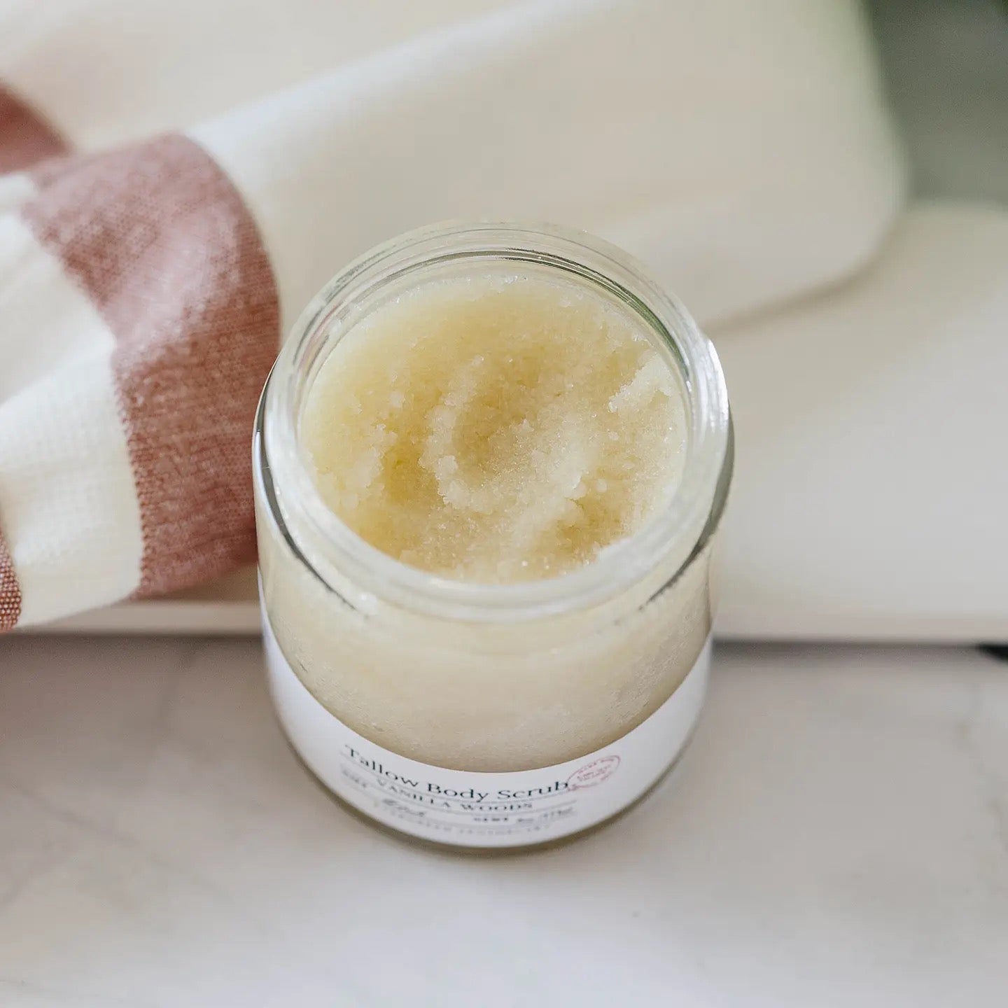 Tallow Sugar Scrub, Made with Lady May Tallow, 6oz - Vanilla Woods