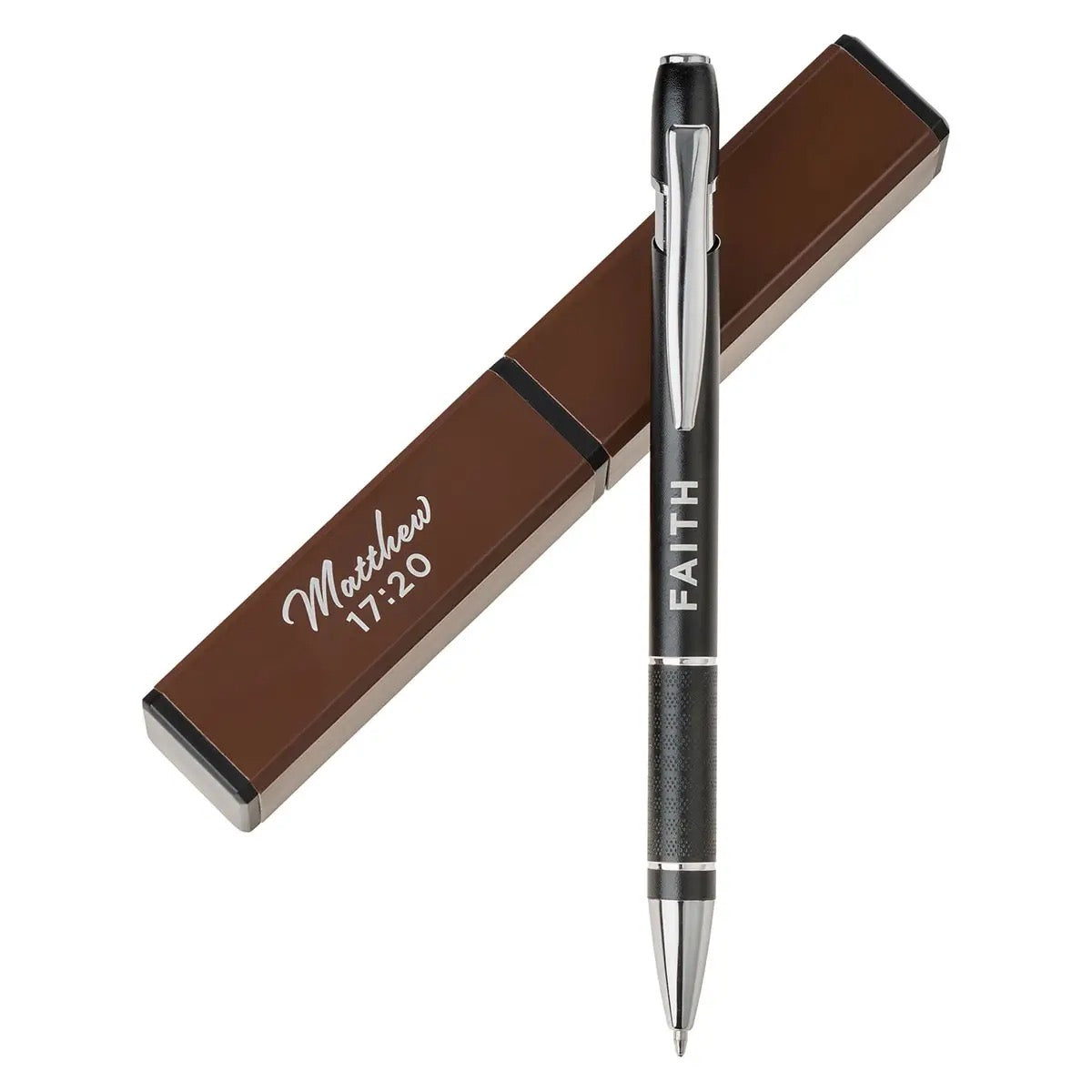 Matthew 17:20 Brown Pen in Case