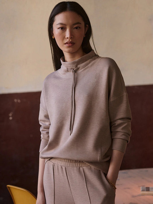 Varley Oakdale Sweat Top -Taupe Marl