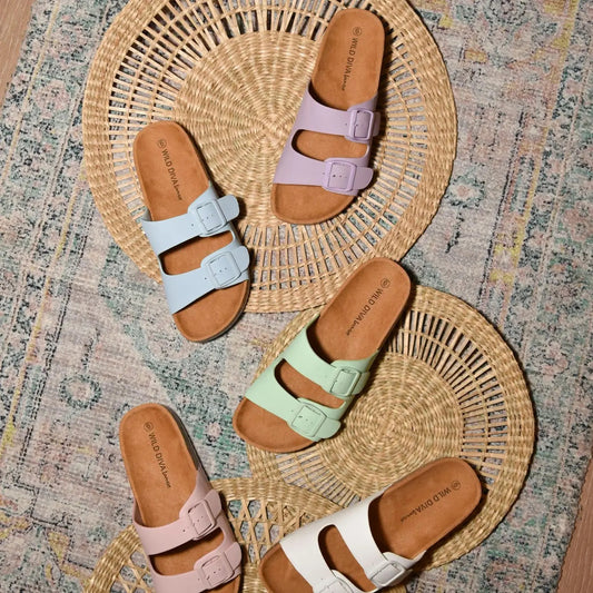 Double Buckle Strap Flats