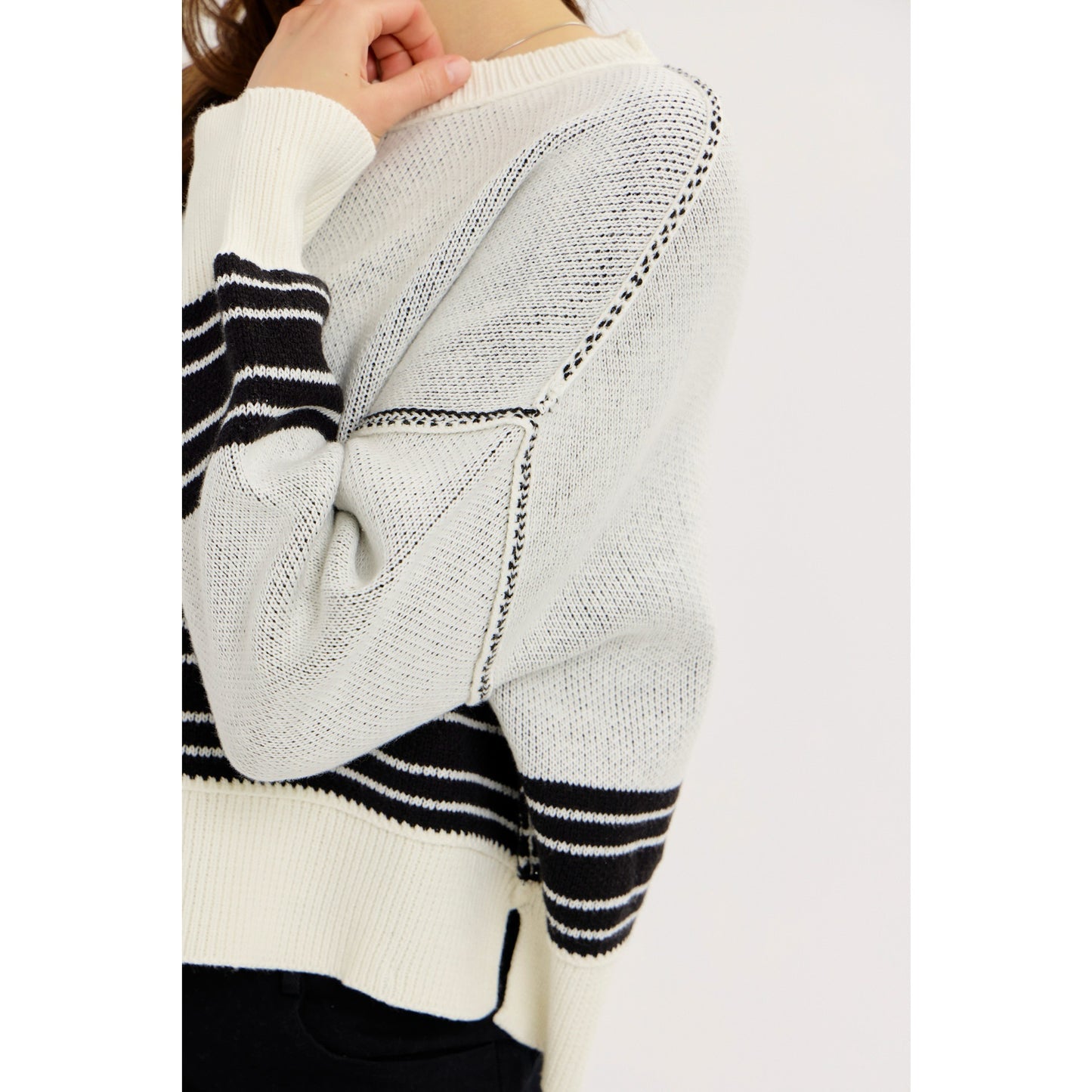 Striped Boxy Pullover Sweater