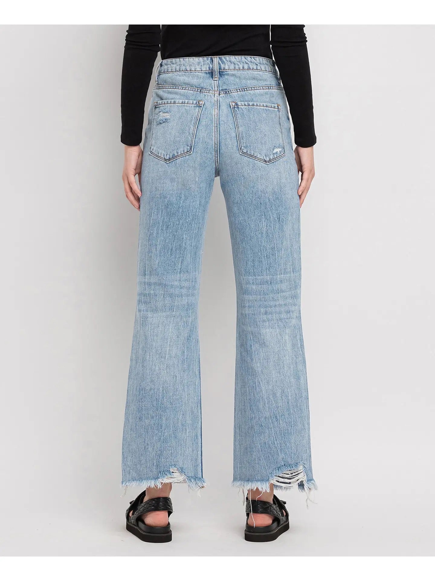Vervet 90's Vintage Super High Rise Crop Flare Jeans