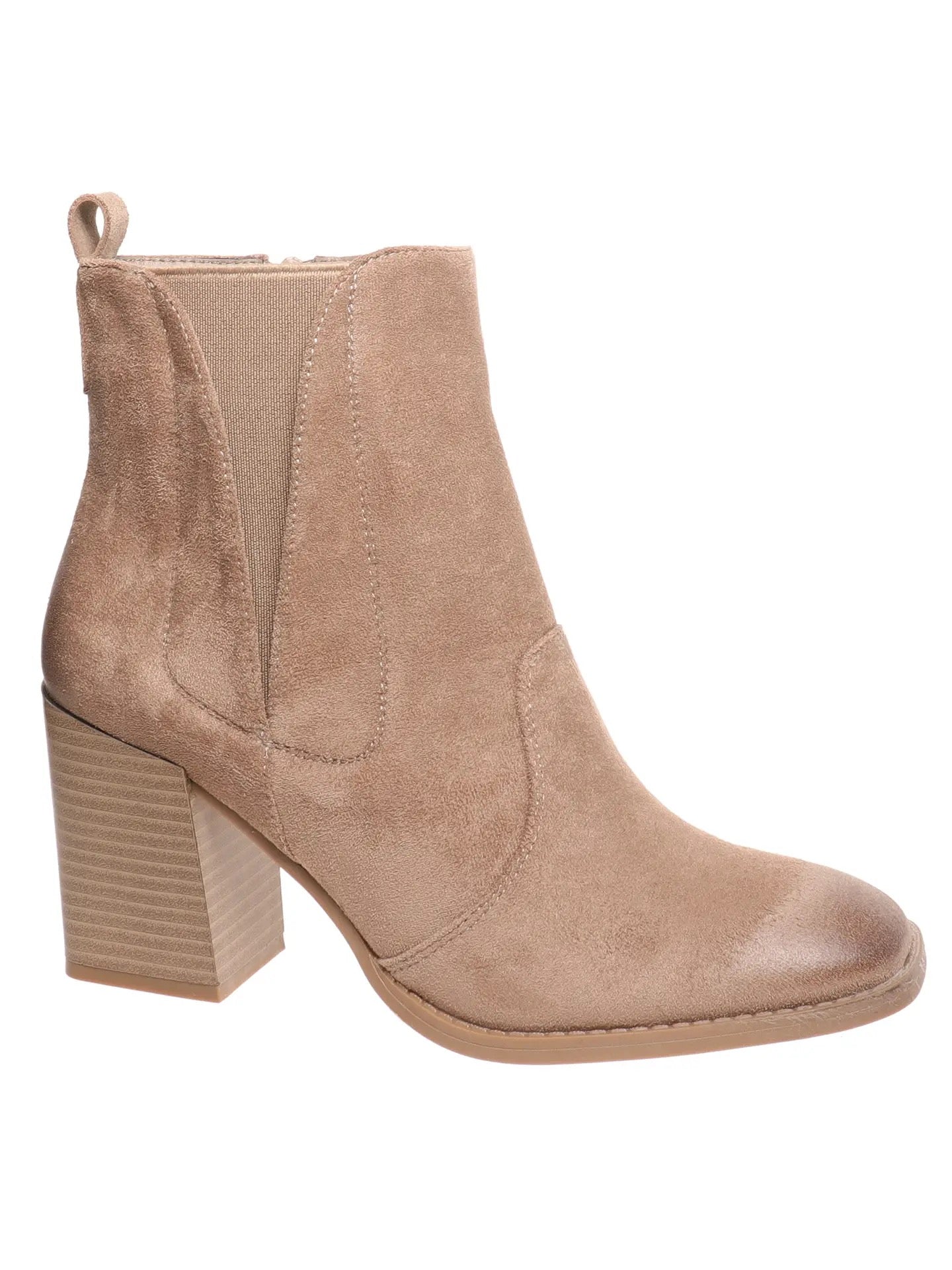 Hallie Taupe Suede Booties