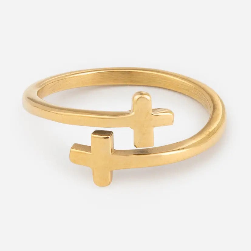 Wrapped Cross Ring