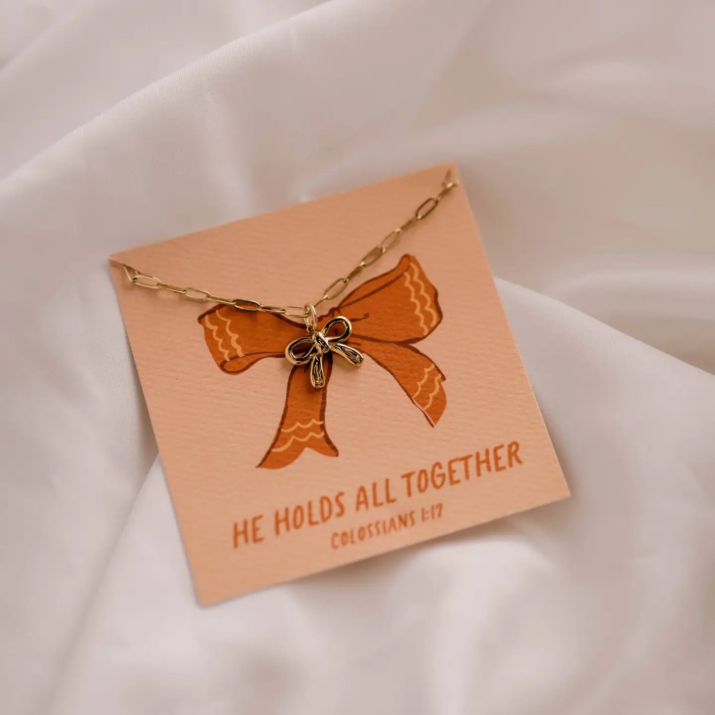 He Holds All Together Charm Necklace