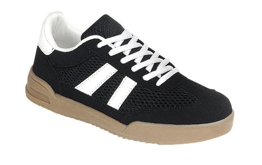 Black Sneaker with White Stripes