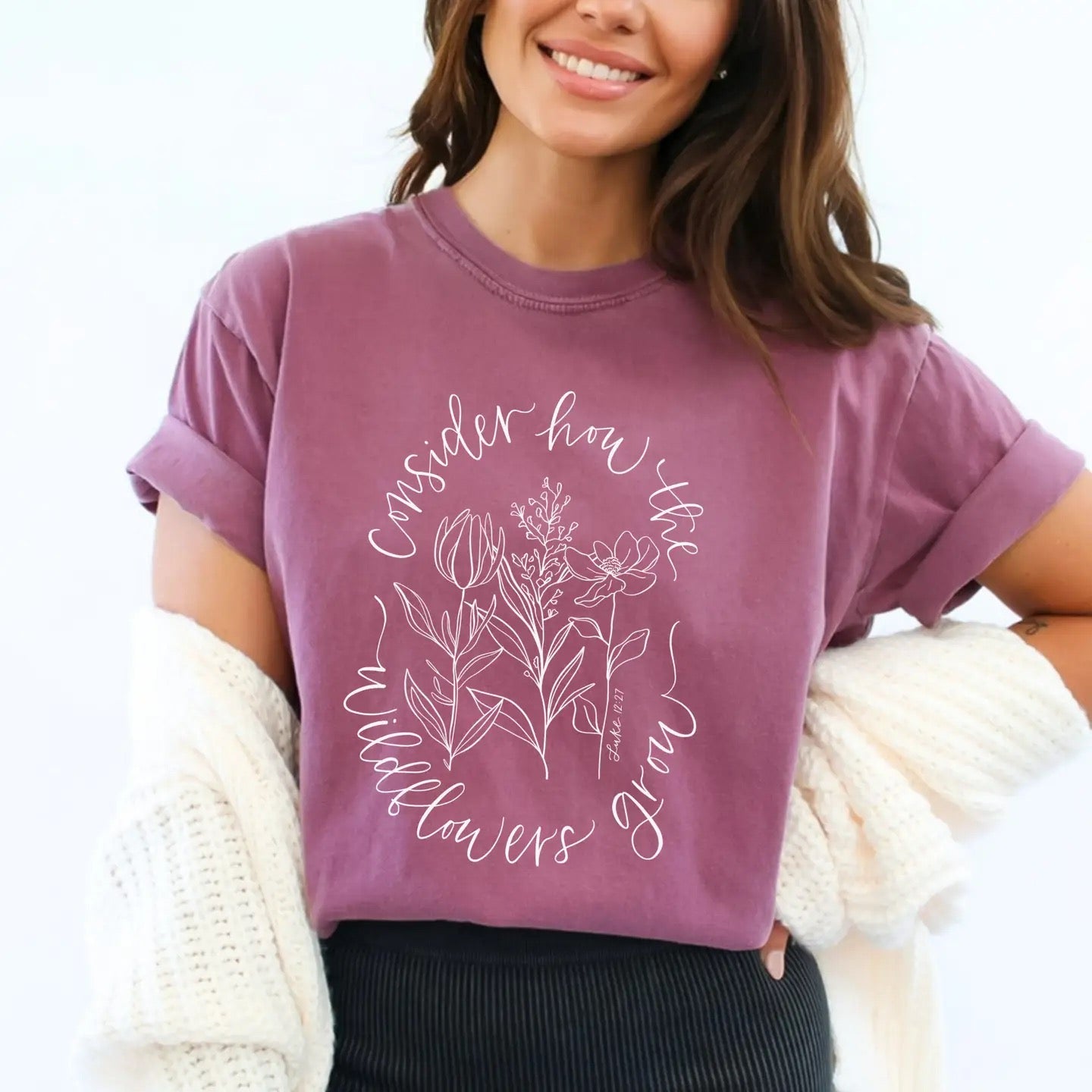 Consider The Wildflowers Berry Tee