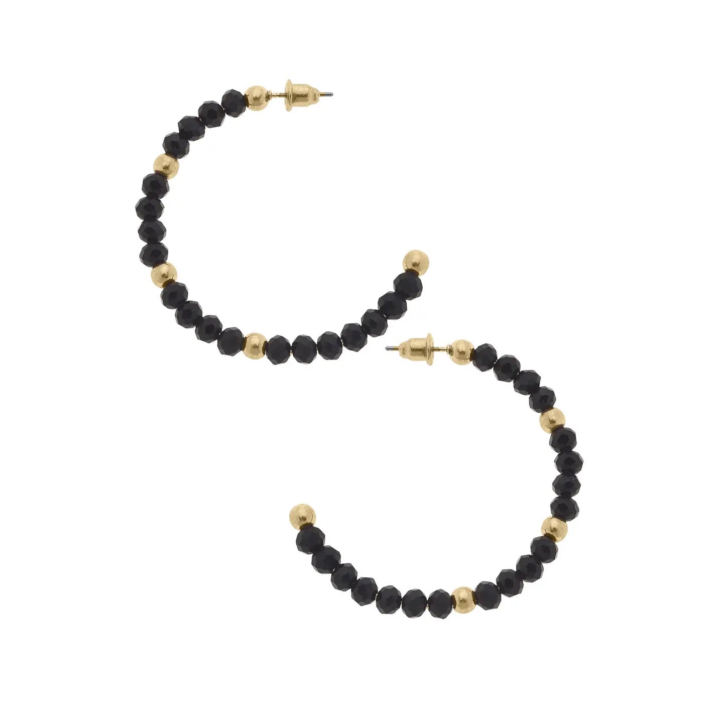 Glass Bead Hoop Earrings