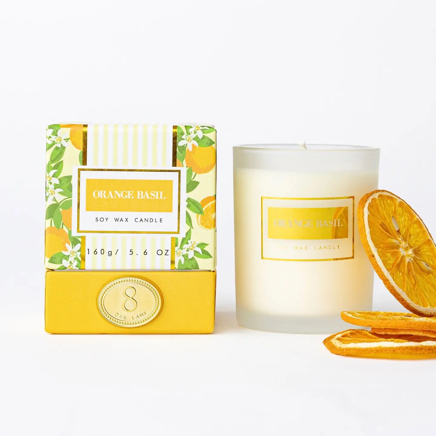 8 Oak Lane Orange Basil 5.6oz Soy Wax Candle