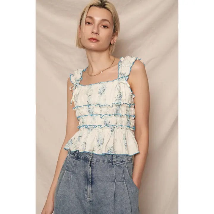 Floral Print Smock Top