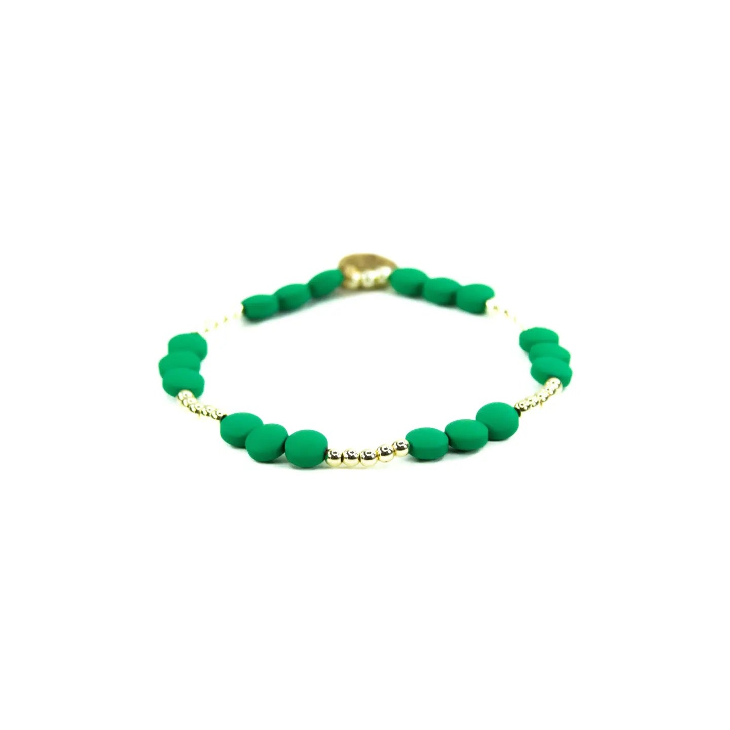Green & Gold Flat Bead Bracelet