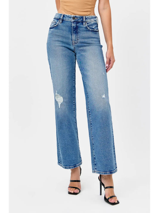 Hidden High Rise Medium Wash Basic Dad Jean