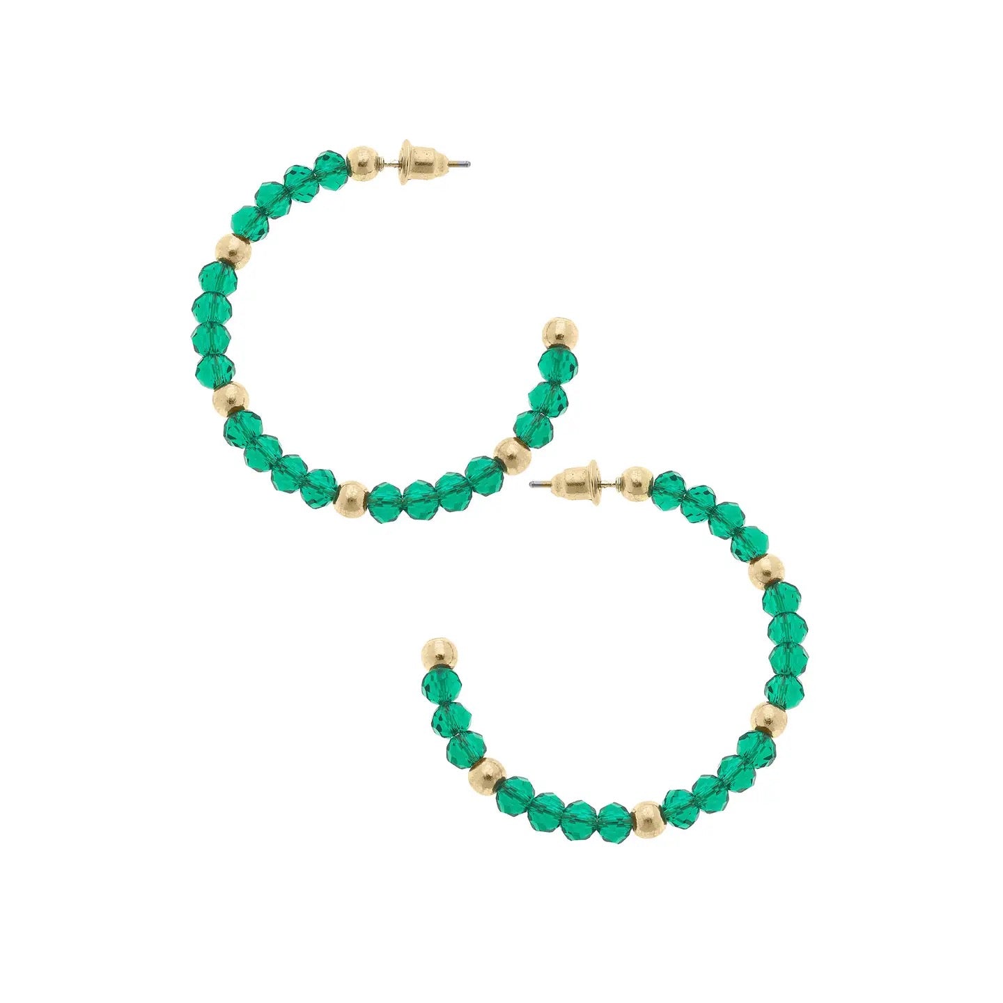 Glass Bead Hoop Earrings