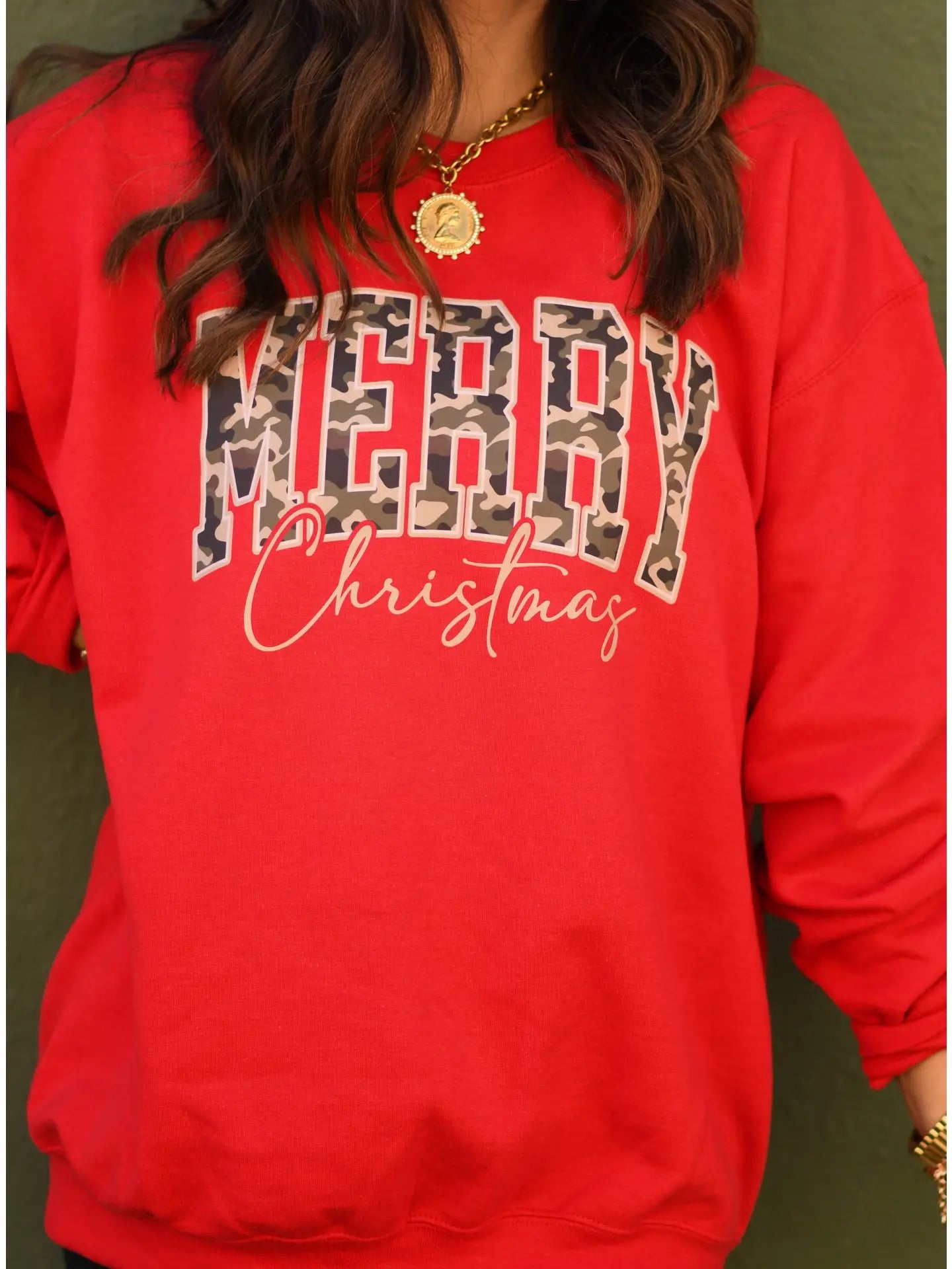 Red & Camo Merry Christmas Sweatshirt