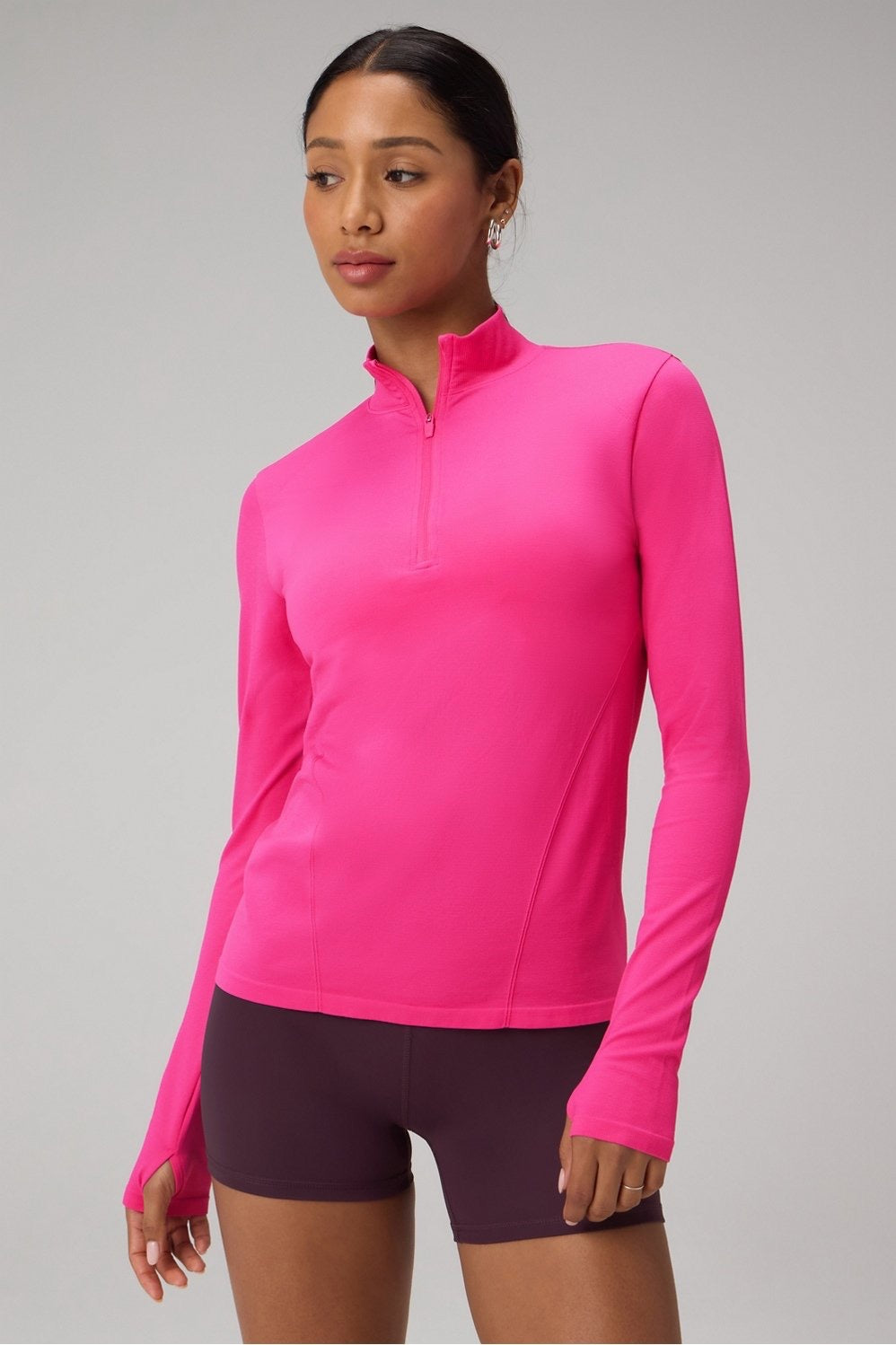 Fabletics Feather Tech Half-Zip Top-Pink Crush